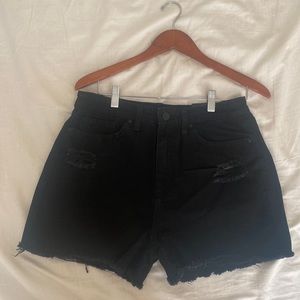 Fashion Nova shorts. Black. High waist. Ripped. Sz 13, new never worn with tags